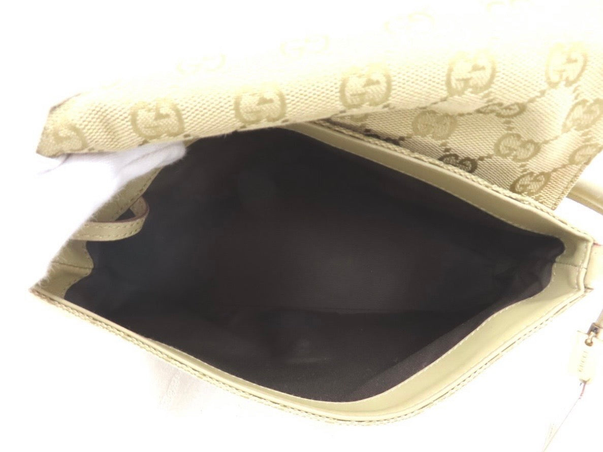 Gucci Beige GG Monogram Canvas Shoulder Handbag
