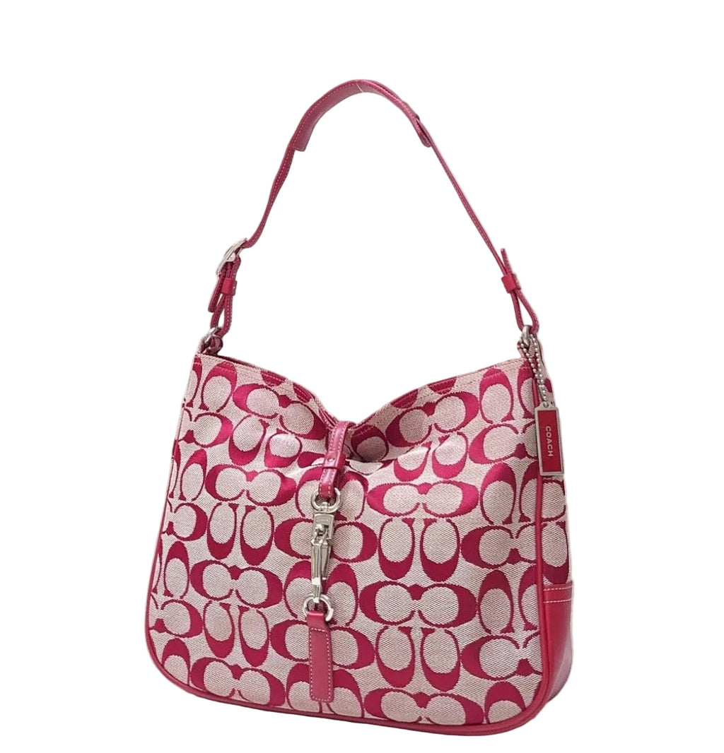 Coach Hamptons signature clip hobo red/beige 6091.