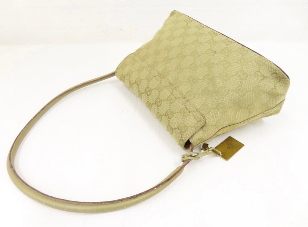 Gucci Beige GG Monogram Canvas Shoulder Handbag