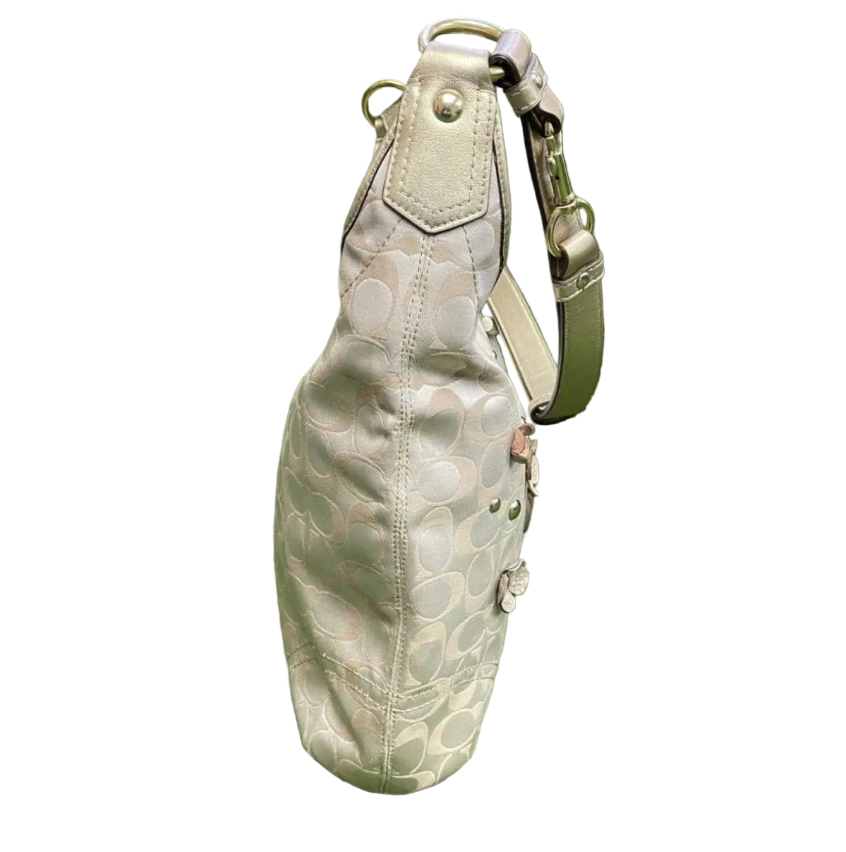 Coach Floral Appliqué Duffle Hobo Bag, style 18896.