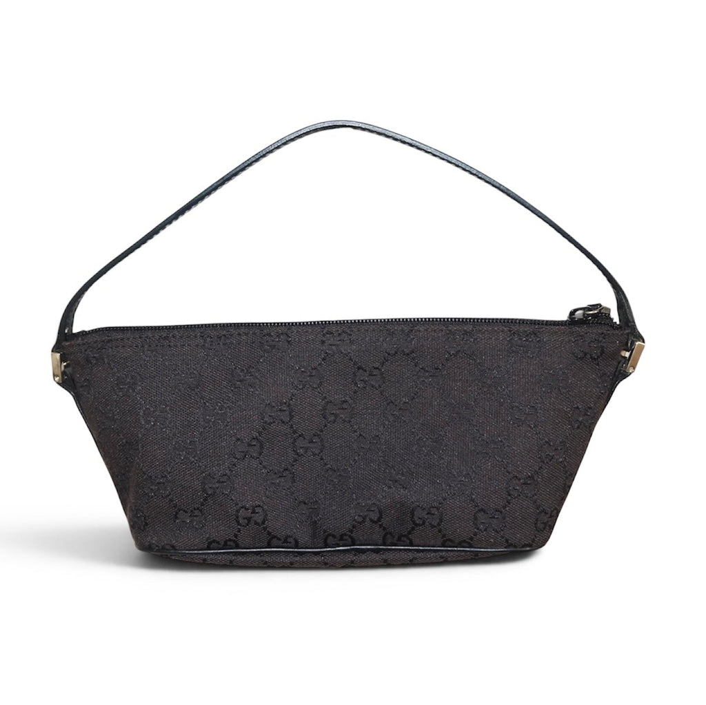 Gucci GG canvas boat pochette black