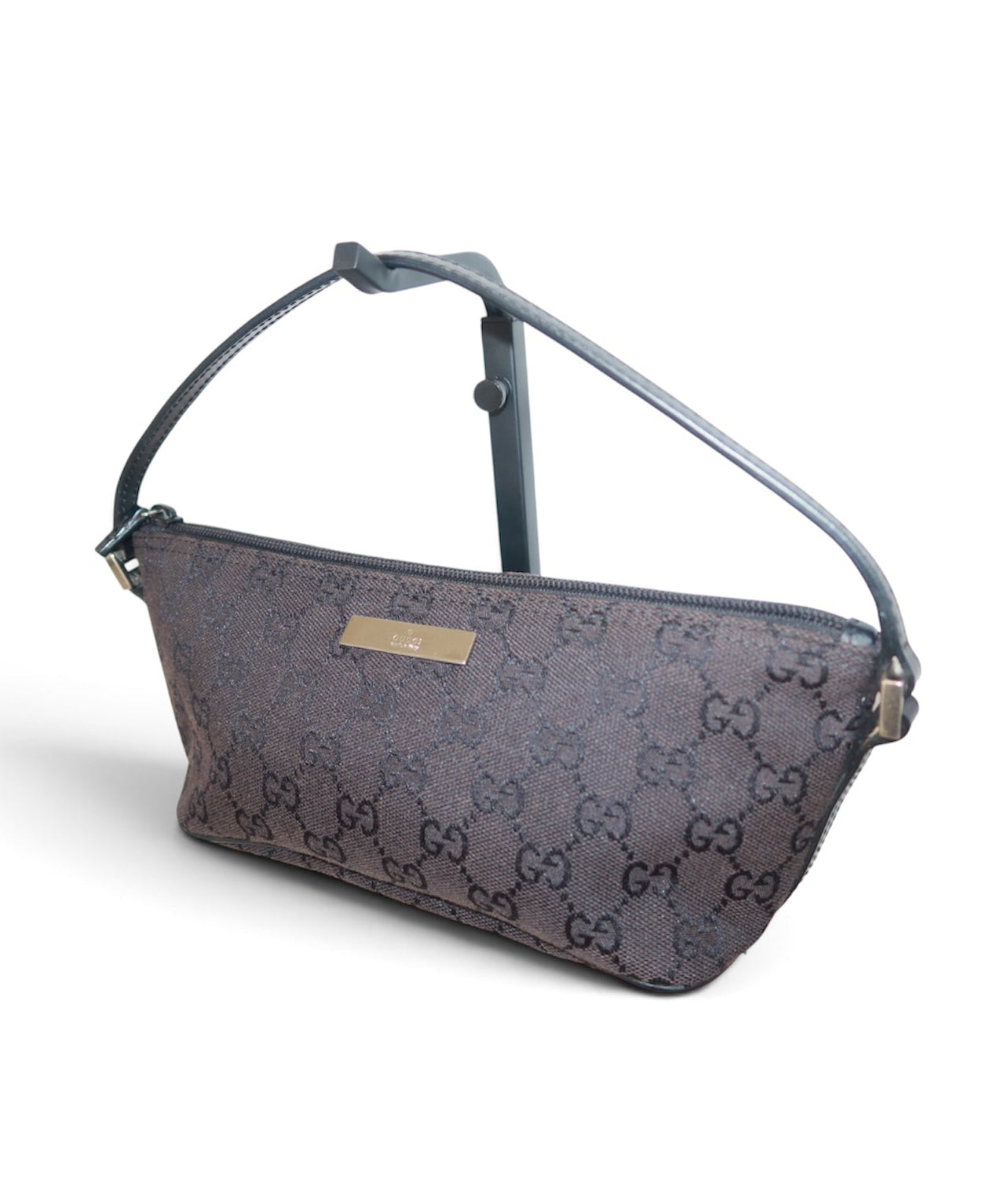 Gucci GG canvas boat pochette black