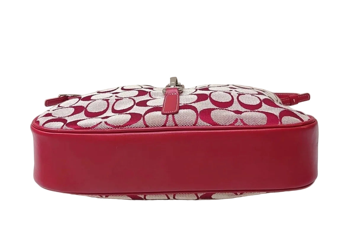 Coach Hamptons signature clip hobo red/beige 6091.