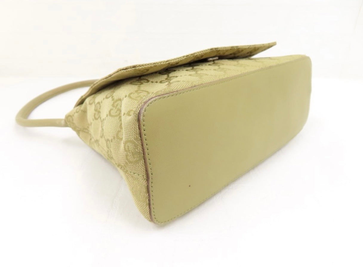 Gucci Beige GG Monogram Canvas Shoulder Handbag