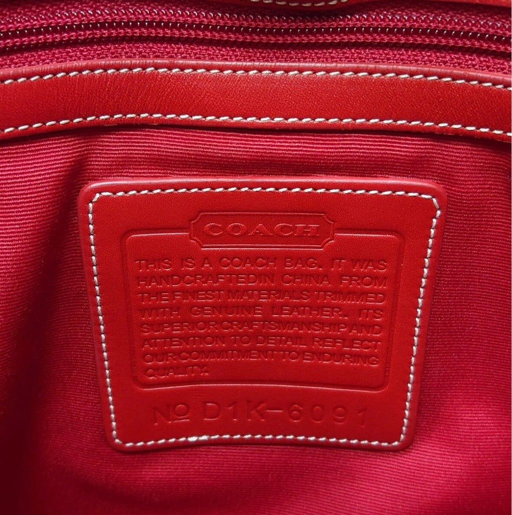 Coach Hamptons signature clip hobo red/beige 6091.