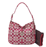 Coach Hamptons signature clip hobo red/beige 6091.