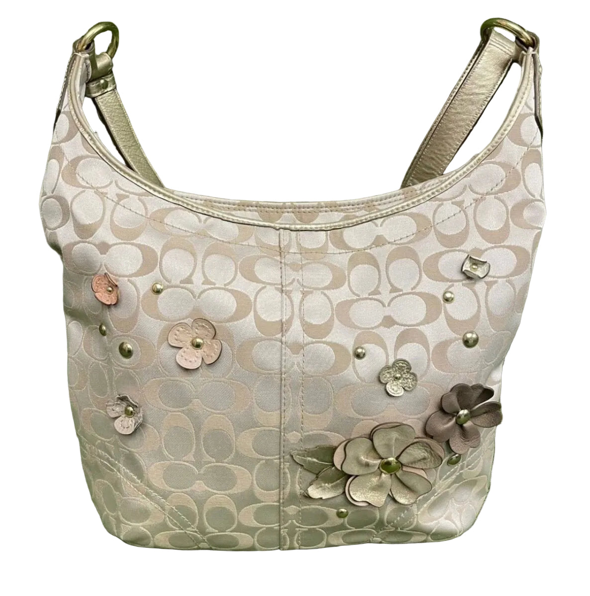 Coach Floral Appliqué Duffle Hobo Bag, style 18896.